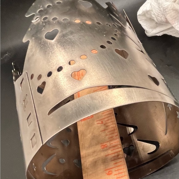 Tin Cut Out Snowman Candle Cover Gold Papier-Mâché tree Topper Christmas Decor - Picture 8 of 16